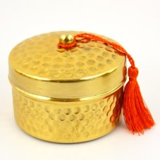 Zlatá schrána se svíčkou - vůně Amber, zázvor
