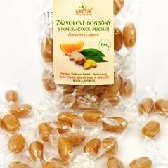 Bylinné bonbóny Grešík - Zázvor, pomeranč 100 g