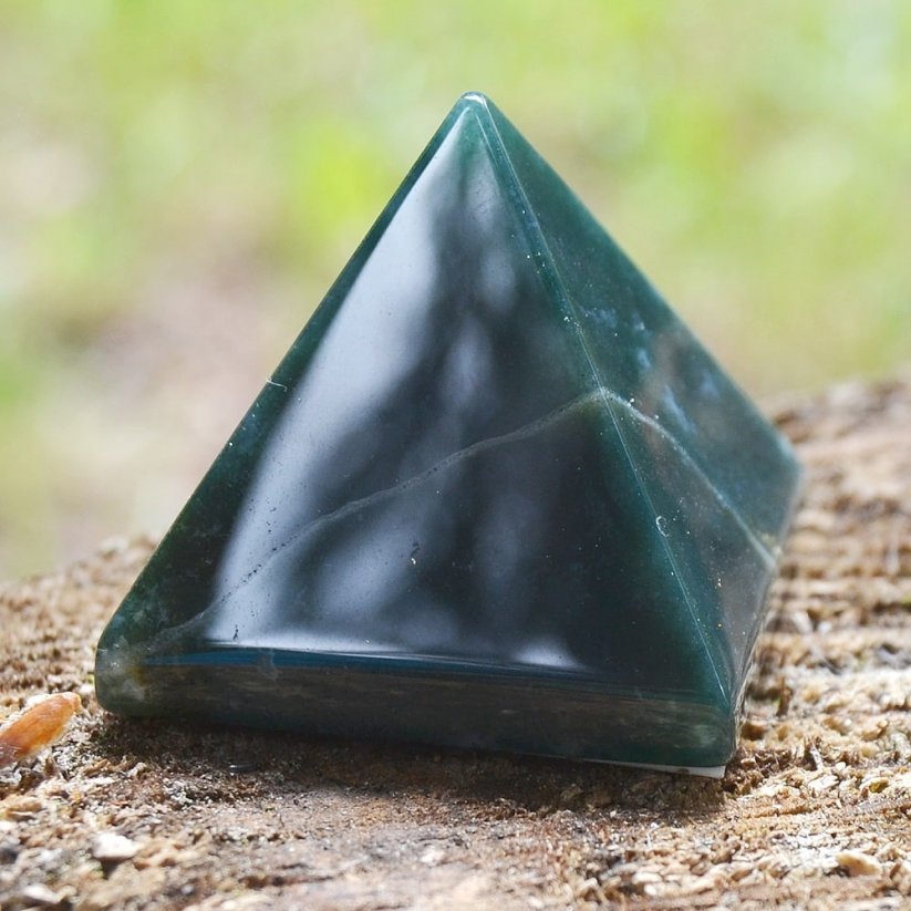 Pyramida - Achát mechový 35 mm