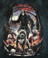 Fantasy tričko - Smrtka a tři bestie, S
