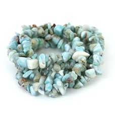 Náhrdelník Larimar tromlovaný, 80 cm (drobné kamínky)