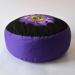 Meditační polštář - Lotos & Óm, barva fialová